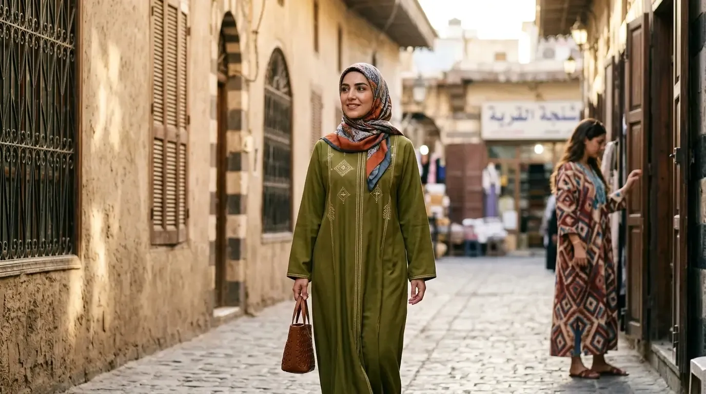 أحدث صيحات الموضة النسائية للعبايات والجلابيات في سوريا